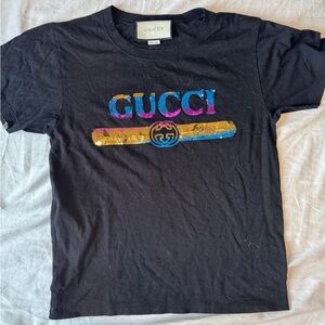 Gucci Black Sequin T-Shirt - Size XXXS